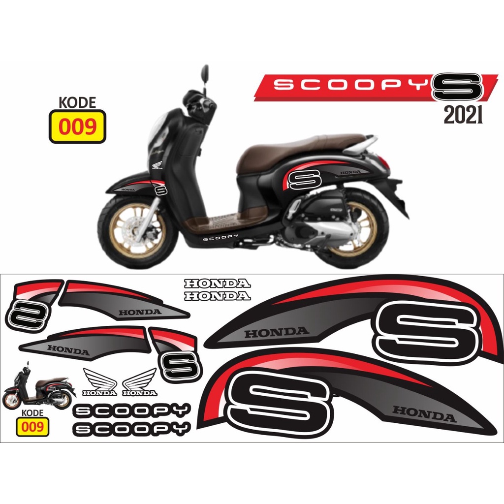 STIKER MOTOR HONDA NEW SCOOPY 2021 S MODE B