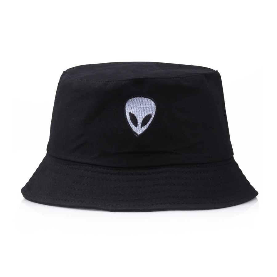 BHAL bucket hat import alien hitam black topi summer fisherman korea