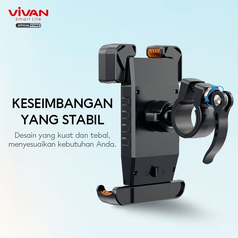 A - VIVAN Phone Holder Sepeda Motor VMH01 Bicycle Bike Motorcycle Black