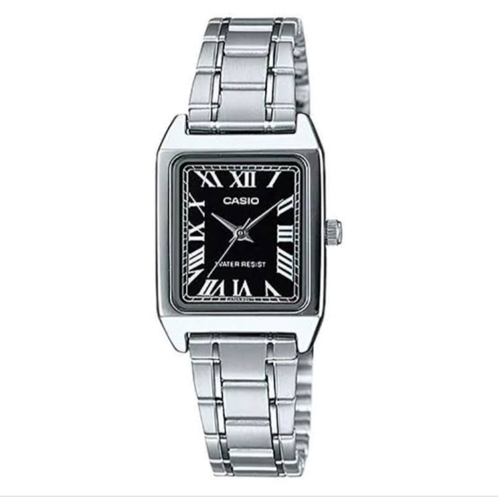 Jam Tangan Wanita terbaru Stainless Steel Strap CASI0 Silver V007,  FREE BOX DAN BATRAI, COD