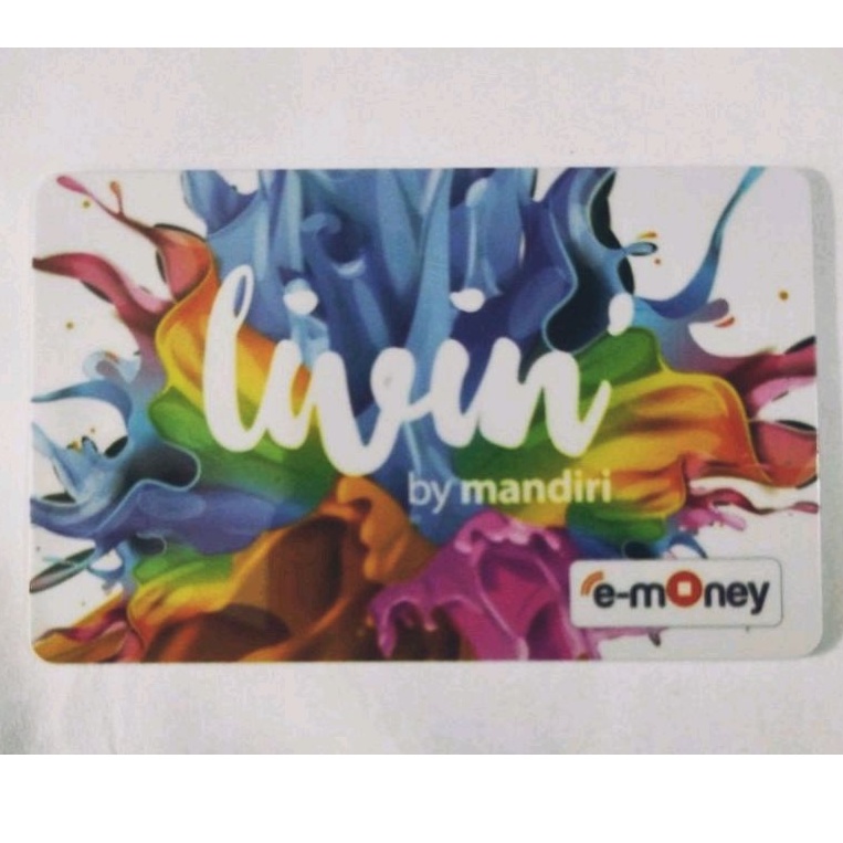 eMoney Mandiri LIVIN White (Full Color) edition ORI /Like Tapcash Flazz or Brizzi