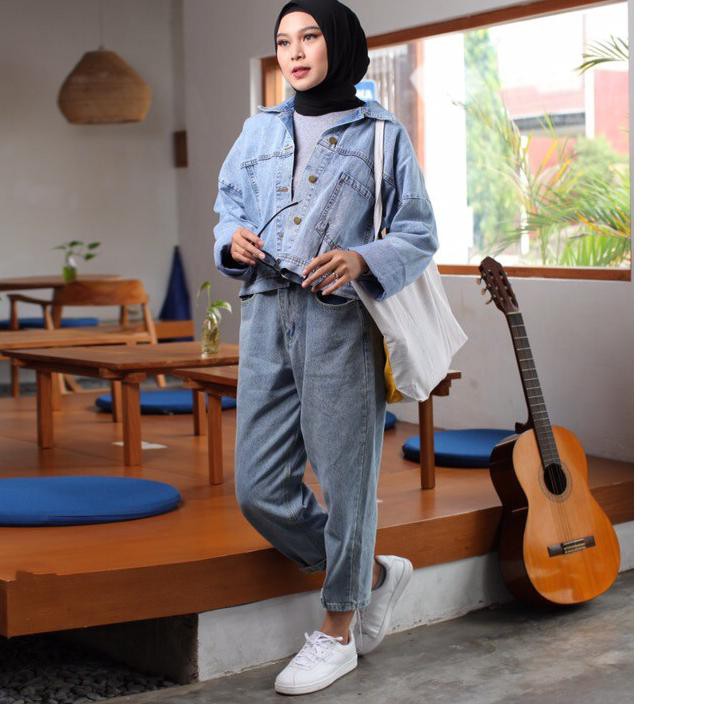 Terlaris%  Hosofshopaholic - SVAGA CROP JACKET - Outerwear - Jaket - Jacket Jeans - Jaket Wanita - J