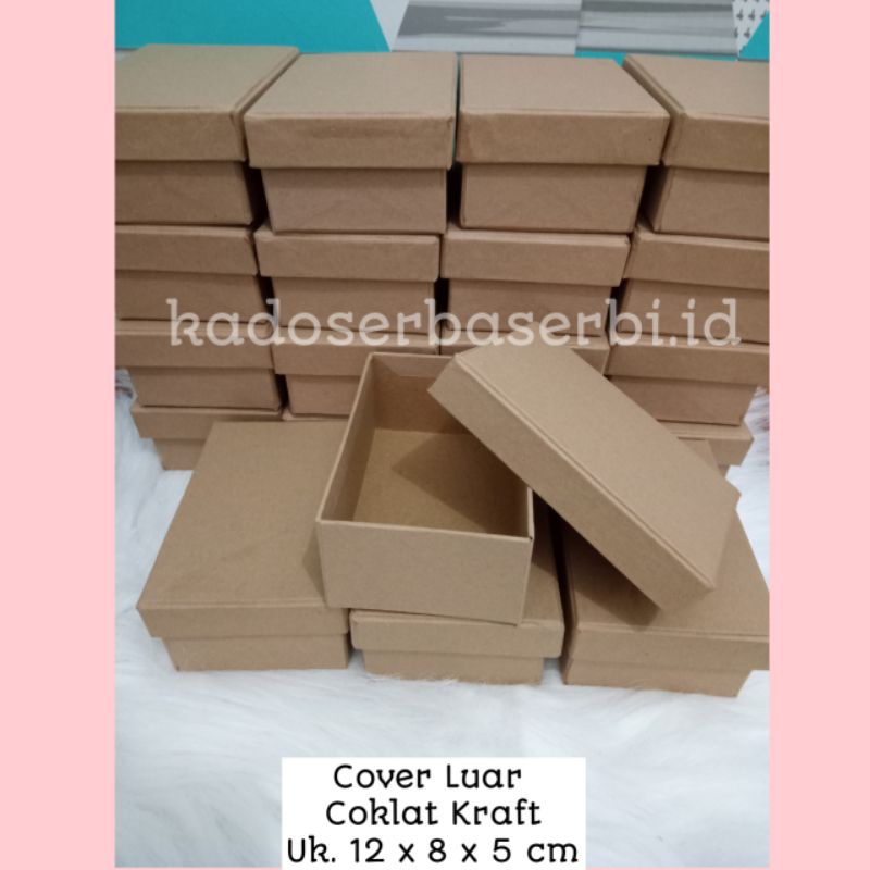 

GROSIR Hardbox Uk 12 x 8 x 5 cm Cover Luar Cokelat Kraft | kotak kado | hampers | giftbox
