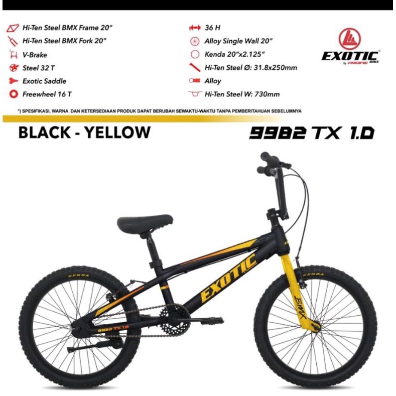 Sepeda BMX Anak 20 inch Exotic 9982 TX 1.0 By Pacific