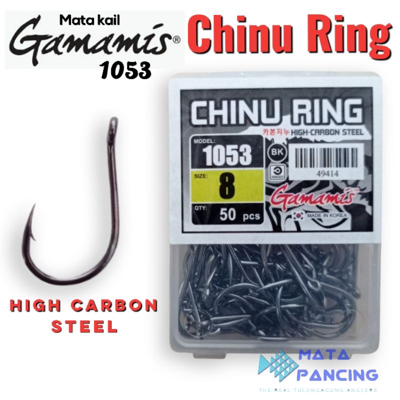 Kail mata pancing gamamis chinu ring 1053 1box high carbon steel