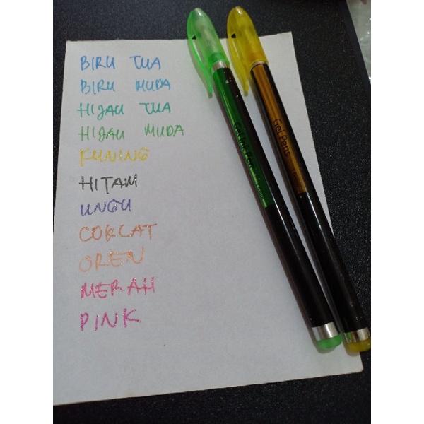 

bolpoin gel pen glitter warna