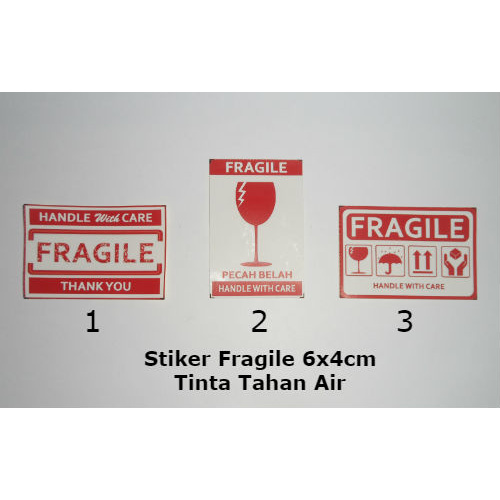 

s50d10x Stiker Fragile 6Cm X 4Cm Sticker Kromo Tahan Air D501Cnf