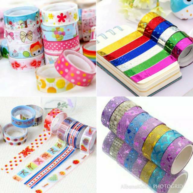 10 Roll Selotip Fancy Termurah Solatip Warna Lucu 10 Roll Selotip Fancy Termurah Solatip Warna Lucu