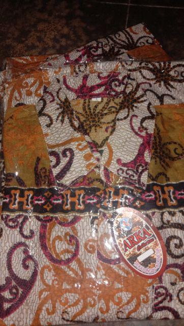 Arka Batik Hrb026 Kenongo Kemeja Hem Pendek Padi Pekalongan M L Xl Murah Keren Batik Pria Wajik Biru