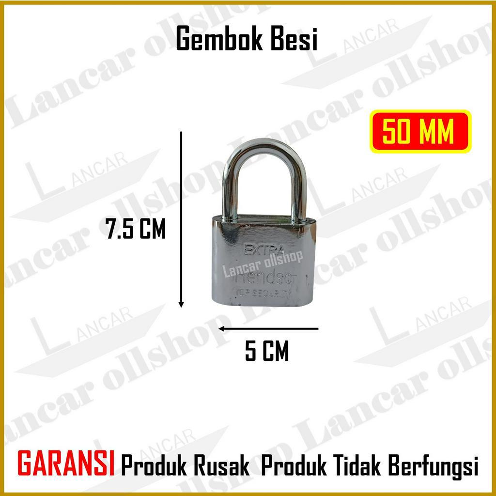 Gembok leher panjang pendek 50mm / Gembok pagar rumah / pengaman pagar rumah / gembok anti maling