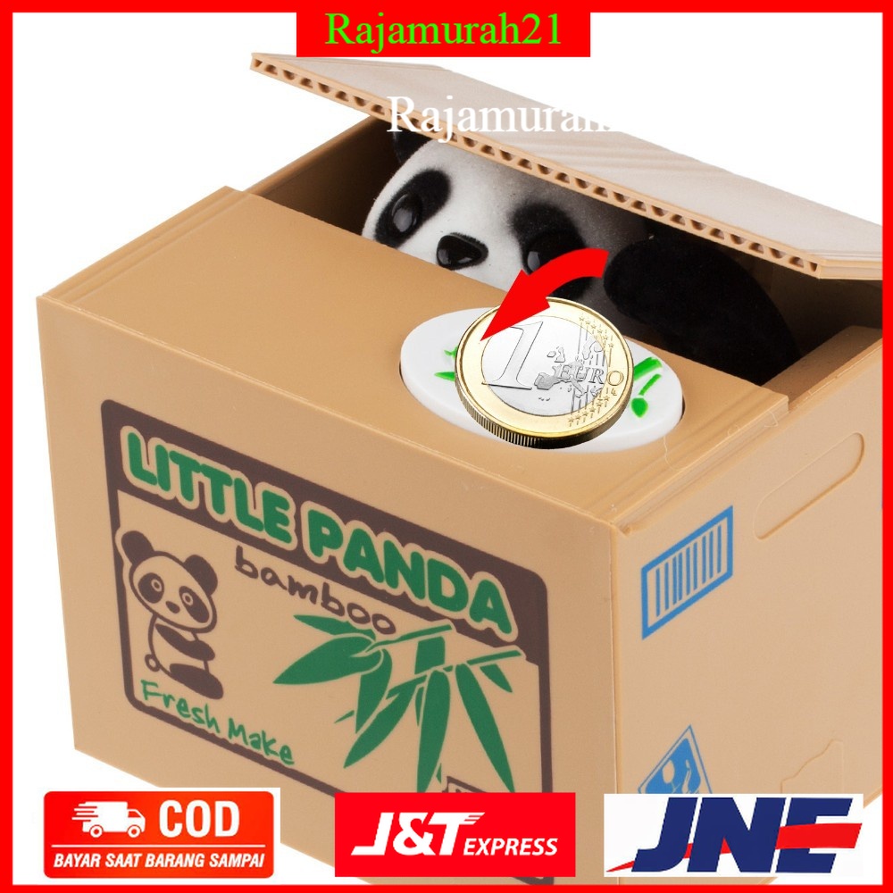Celengan Panda Steal Money Little Panda Piggy Bank - OMTHLHWH - White