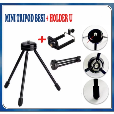 TRIPOD MINI BESI Portabel Camera DSLR + Holder U  TRIPOD MINI BESI Hp Stabil &amp; Kuat