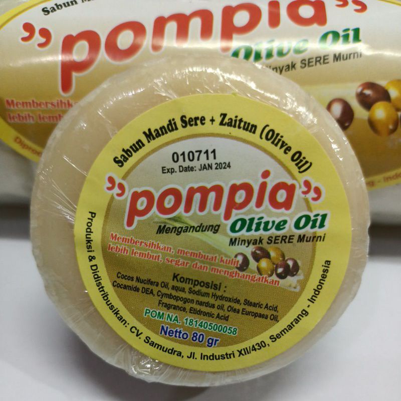 SABUN MANDI SEREH POMPIA + ZAITUN ( olive oil )80gr