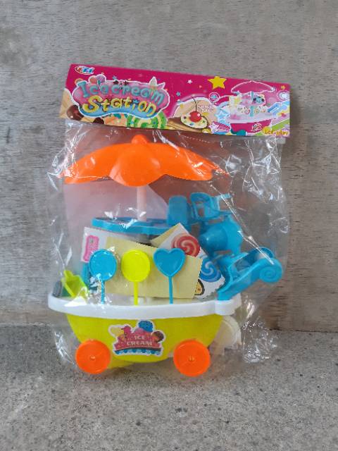 Mainan Gerobak Ice Cream Uk Sedang Edukasi - Set Candy Trolly Anak