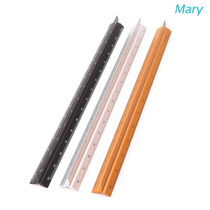 Mary Penggaris Segitiga 30cm Bahan Aluminum Untuk Insinyur Arsitek