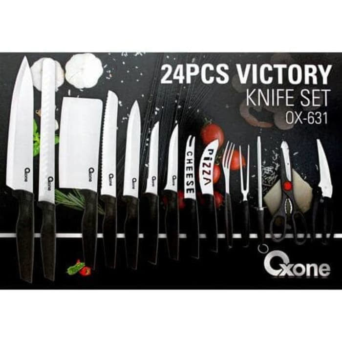 Oxone OX-631 Victory Knife Set 24 Pcs - Pisau Dapur Stainless Steel