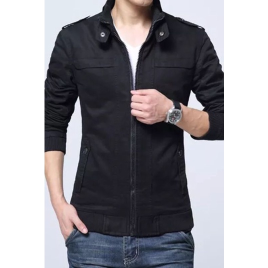 JAKET CASUAL KERAH BERDIRI KATUN DRILL