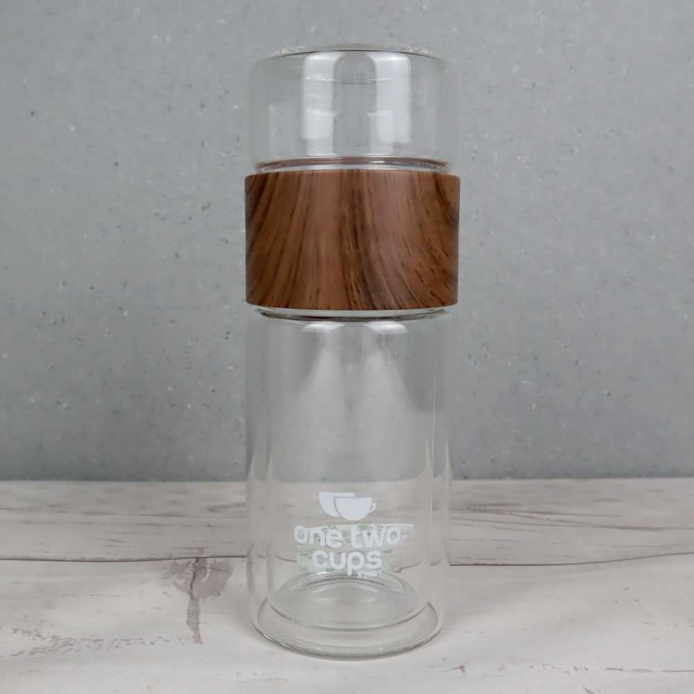 One Two Cups Botol Minum Penyaring Teh Double Wall 230ml / Botol Minum Infuser Double Wall Tumbler Teapot Teh Saringan Bahan Kaca Portable / Teapot Infuser Tumbler Pemisah Teh Anti Bocor Tetes Anti Panas Berkualitas / Infuser Tea Bottle Murah Original