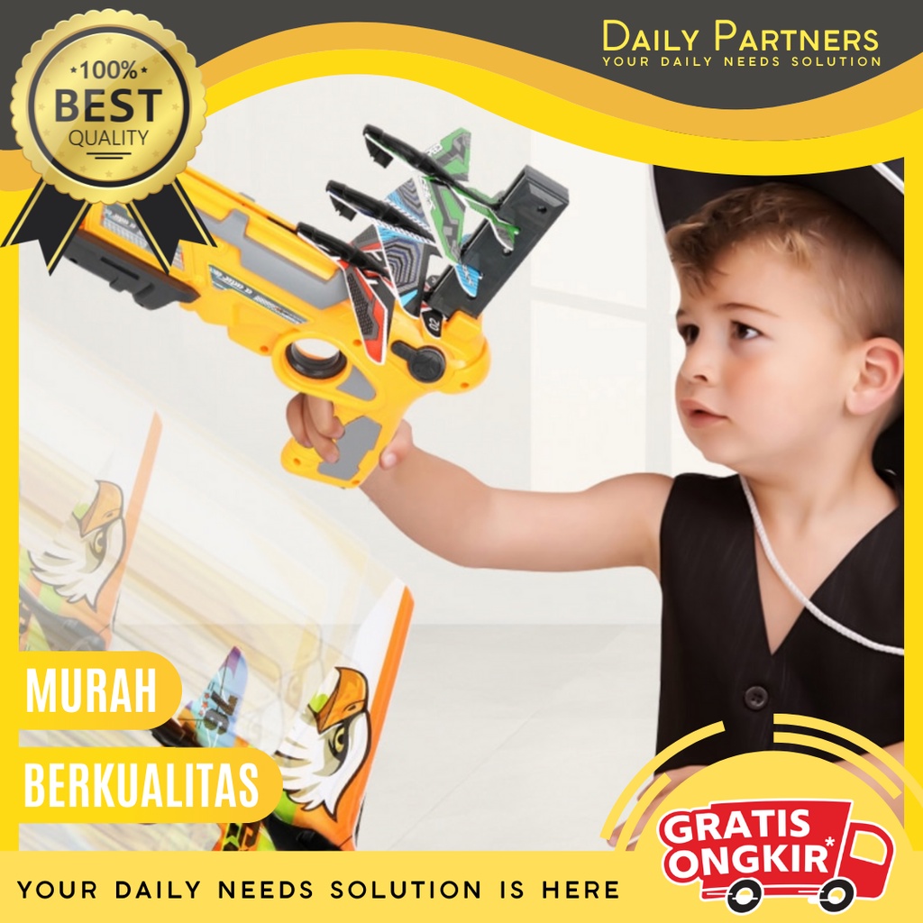 Mainan Ketapel Pistol Pesawat Tembakan Anak Montessori Catapult Air