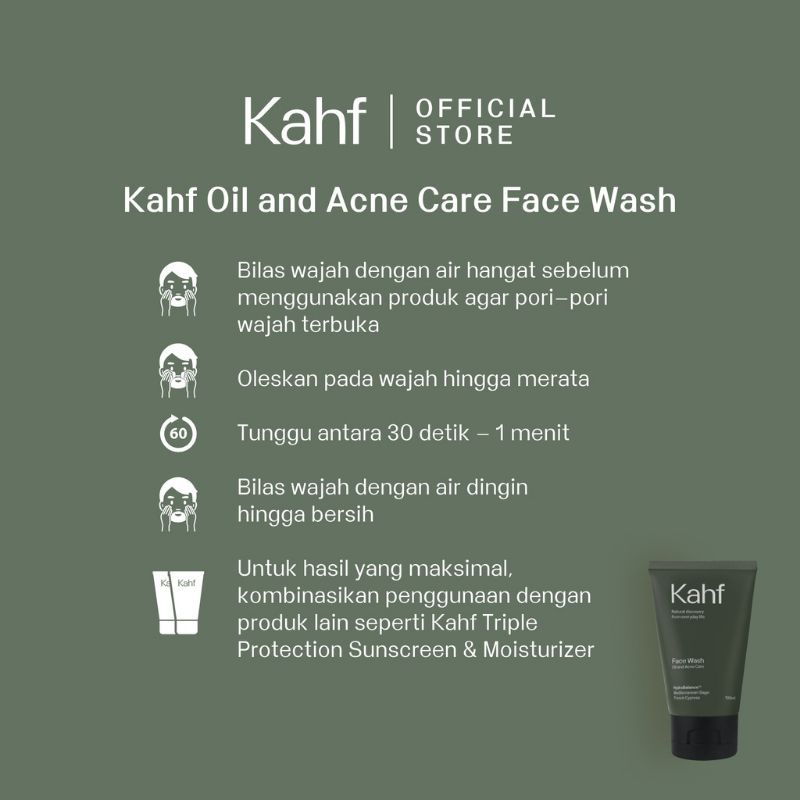 Kahf Face Wash Oil and Acne Care 100ml/Sabun Wajah