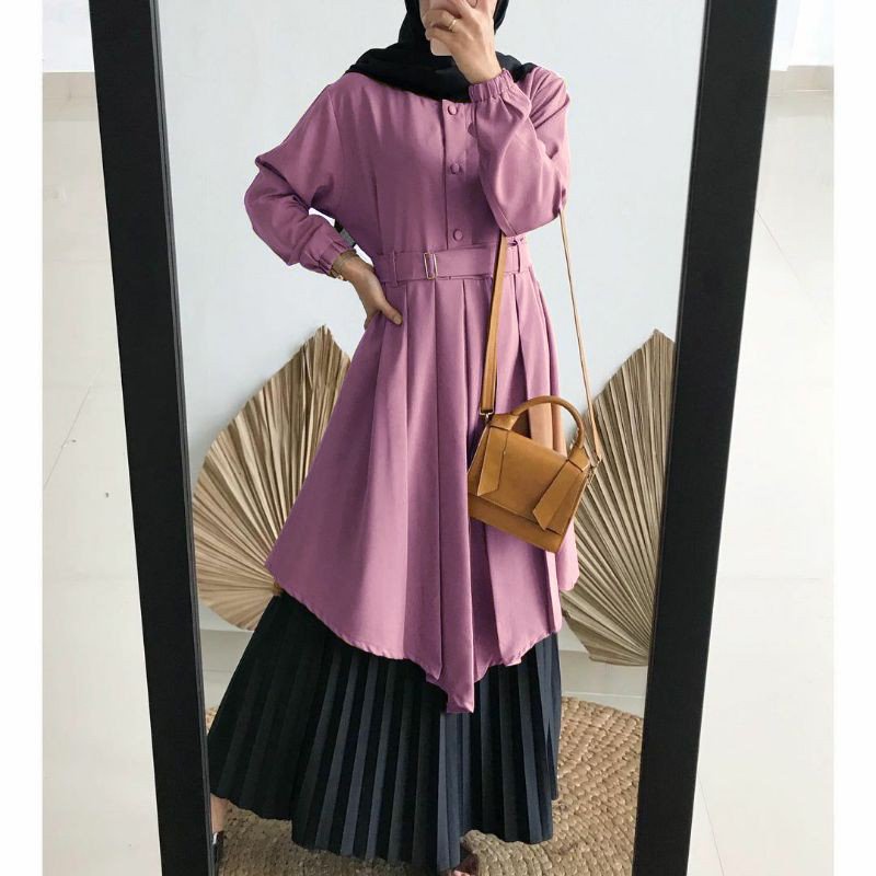 TUNIK WANITA EXCLUSIVE TERBARU PREMIUM - TUNIK UNGU LILAC