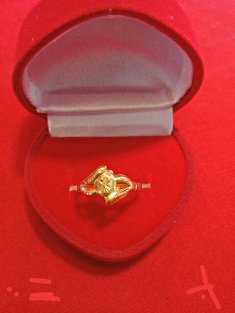 Cincin No 13 anak dan dewasa emas asli kadar 700 70% 22 1 satu 0.5 setengah gram gold model z abstrak