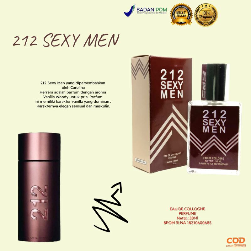 (BISA COD) PARFUM 212 SEXY MEN 30ML BPOM