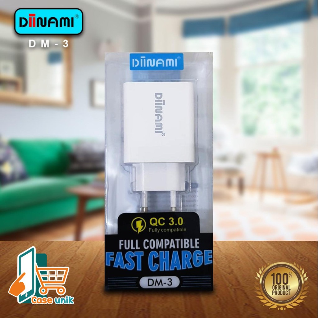 BM101 ADAPTOR BATOK CHARGER DIINAMI DM-3 3USB PORTS QUALCOM android &amp; iPhone garansi 1tahun CS3019