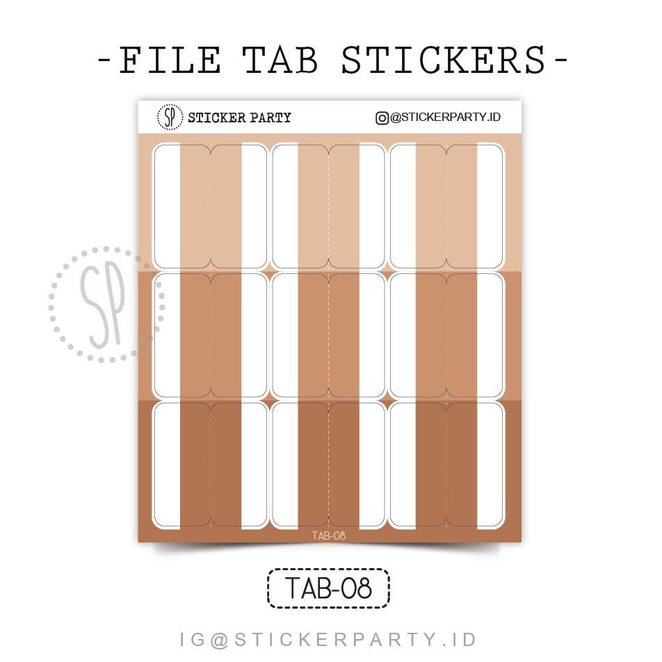 

[Sticker Party] Stiker Pembatas Agenda Warna Nude Natural Index Divider Map Buku 3CM (TAB08)