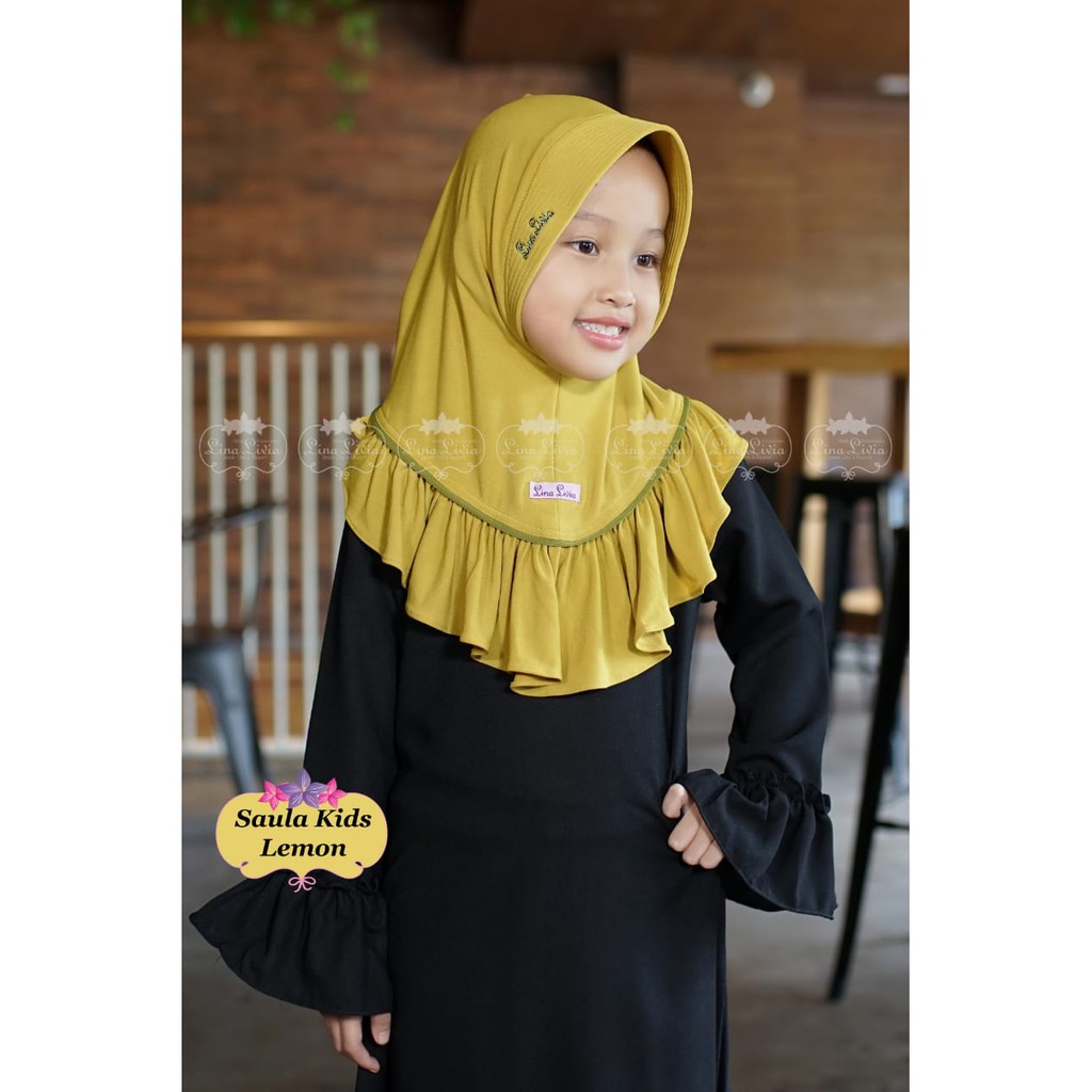 LINALIVIA HIJAB INSTANT TERLARIS JILBAB REMPEL ANAK PREMIUM PILIHAN BERGO SAULA KIDS