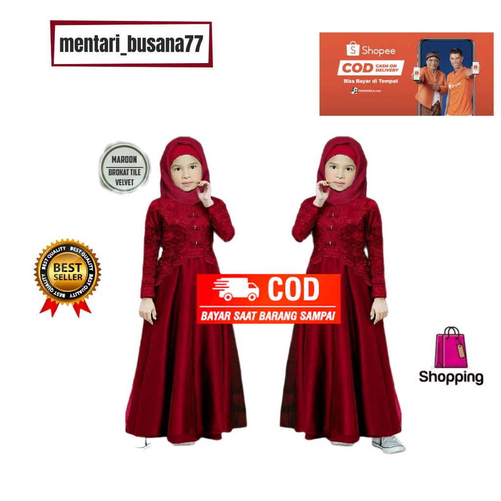 GAMIS SYARI MUSLIMAH//gamis brukat anak Mentari_busana77 / Brukat Anak Good Premium / Baju Anak Perempuan / Kebaya Anak Modern / GAMIS BRUKAT ANAK 4-12 thn / bayar di tempat (cod) / ootd anak