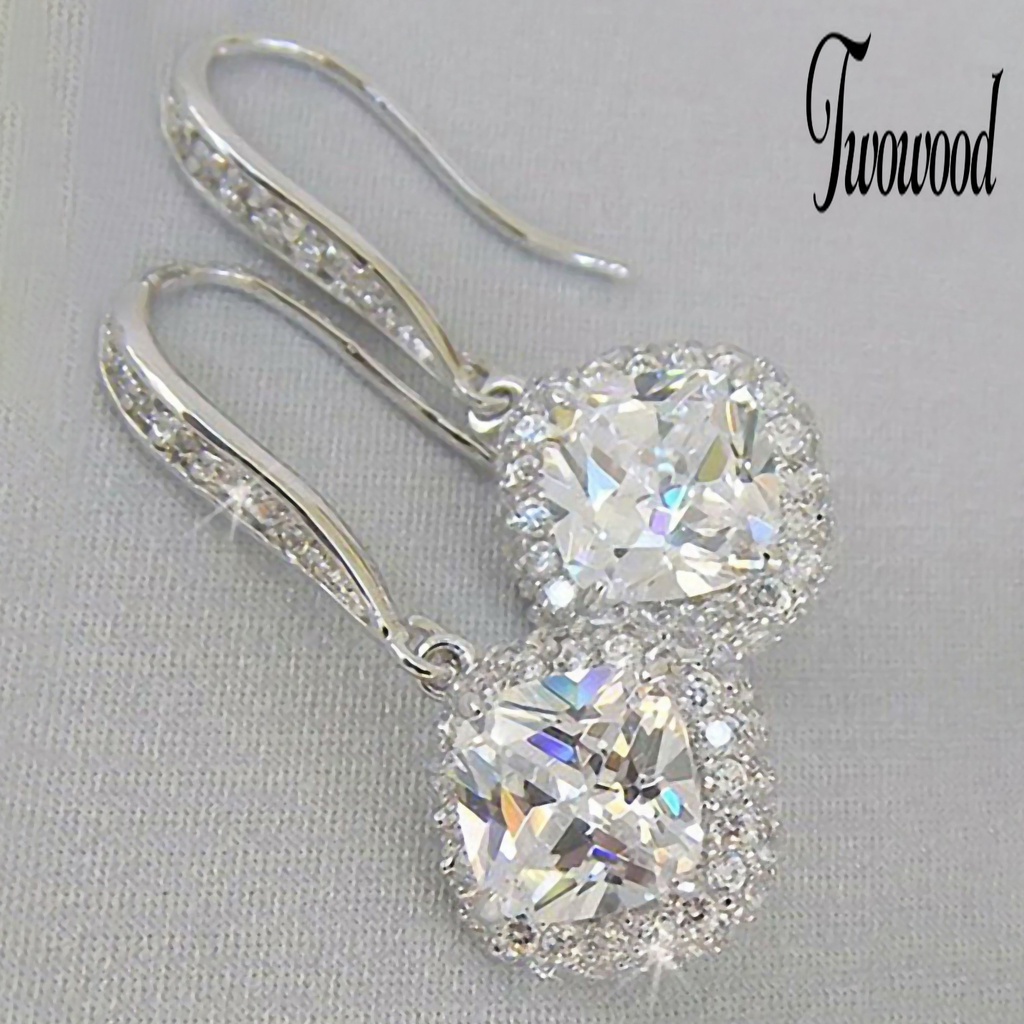 Anting Kait Model Gantung Bahan Cubic Zirconia Untuk Hadiah