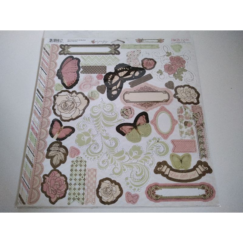 

kertas scrapframe kupu bunga pink