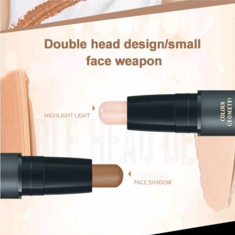 TERMURAH !!! 2 in 1 Face 109 Stick Concealer Highlighter Wajah Colour Geometry 3D Stick Concealer Tahan Lama Waterproof Anti Air Anti Luntur / Foundation Make Up Contour Stick Pensil Wajah Highlights Make Up Korea Kosmetik Wanita Anak Sekolah