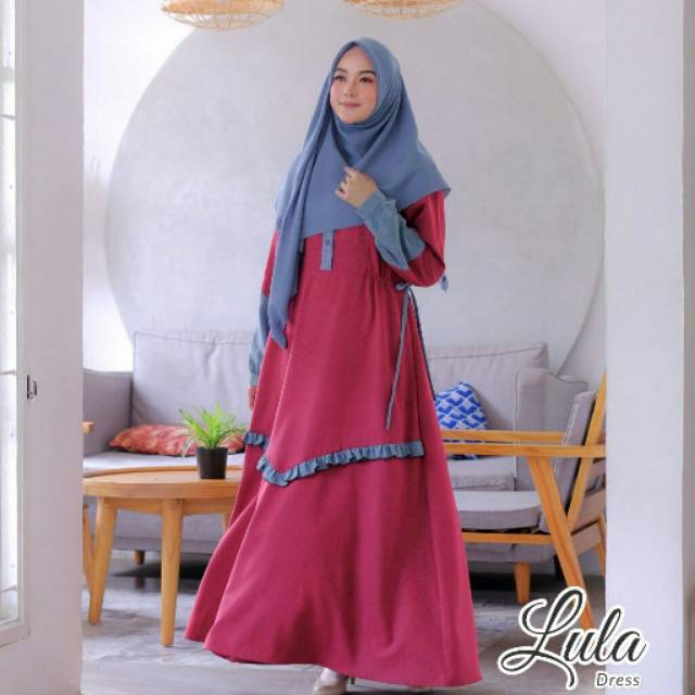 Yasmeera gamis polos lula dress