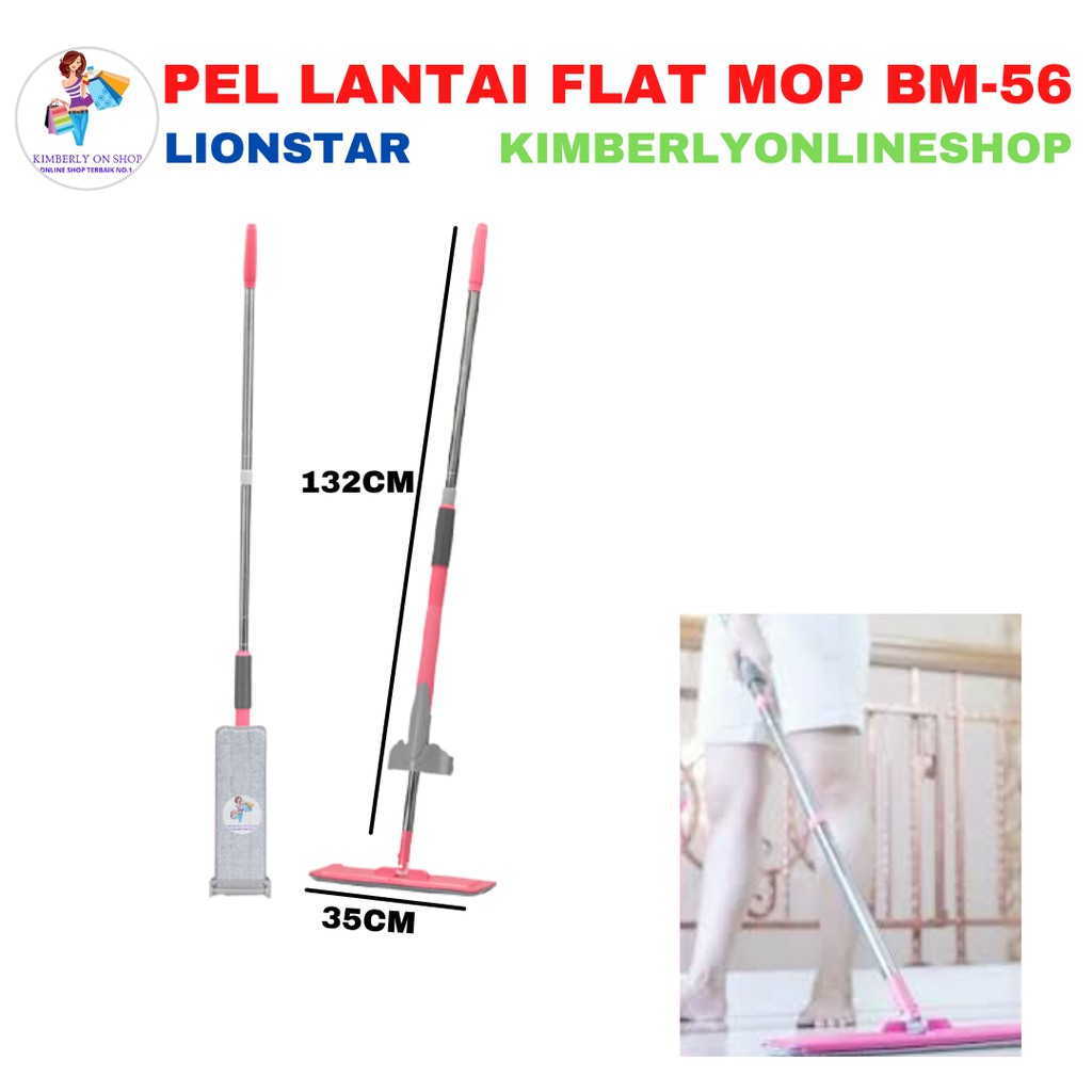 Alat Pel Lantai Flat Mop Handle Set Lion Star Livina BM-56 Lion Star
