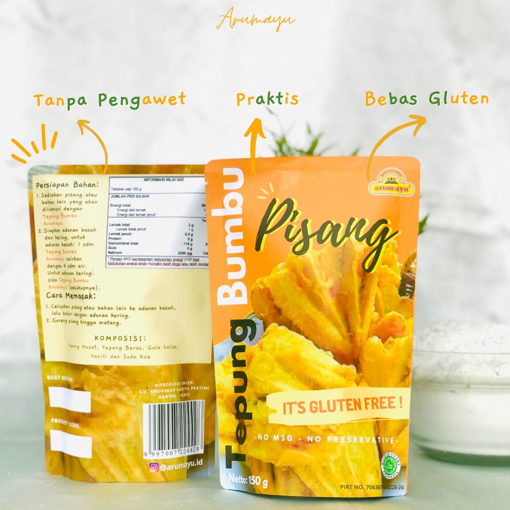 ARUM AYU TEPUNG BUMBU 150GR GLUTEN FREE | TEPUNG SEHAT AYAM TEMPE BAKWAN PISANG