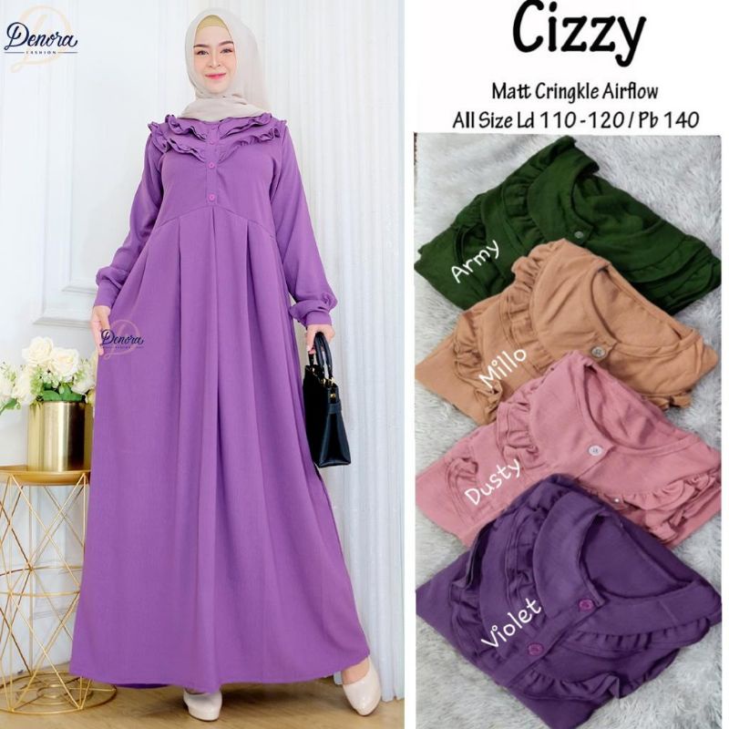 CIZZY DRESS BAHAN MATT CRINKLE AIRFLOW BY DENORA FASHION