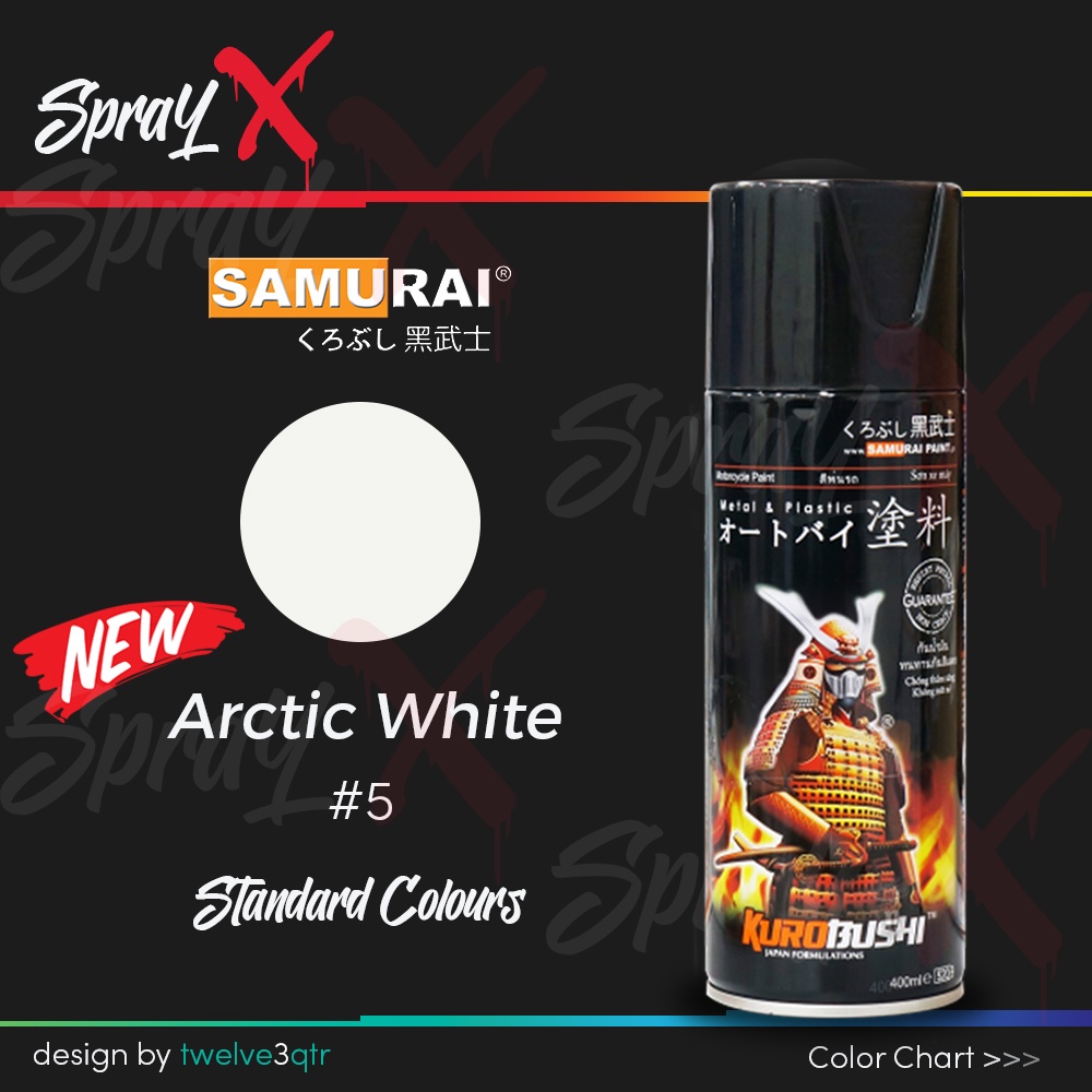 SAMURAI PAINT STANDARD ARCTIC WHITE 5 / PUTIH SUSU #5 400ML - CAT AEROSOL KUALITAS KOMPRESOR