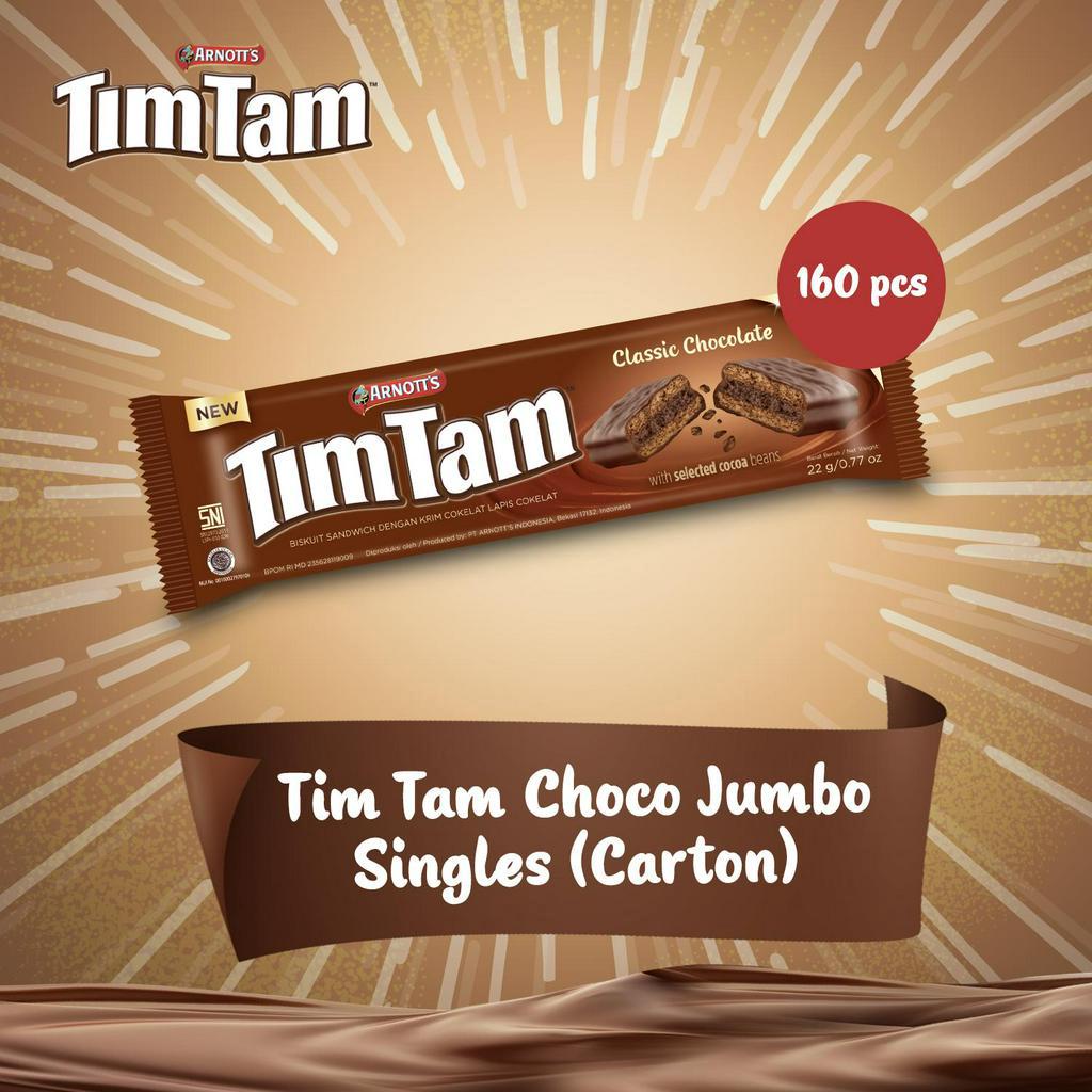 

Tim Tam Choco Jumbo Singles 160 pcs (Carton)