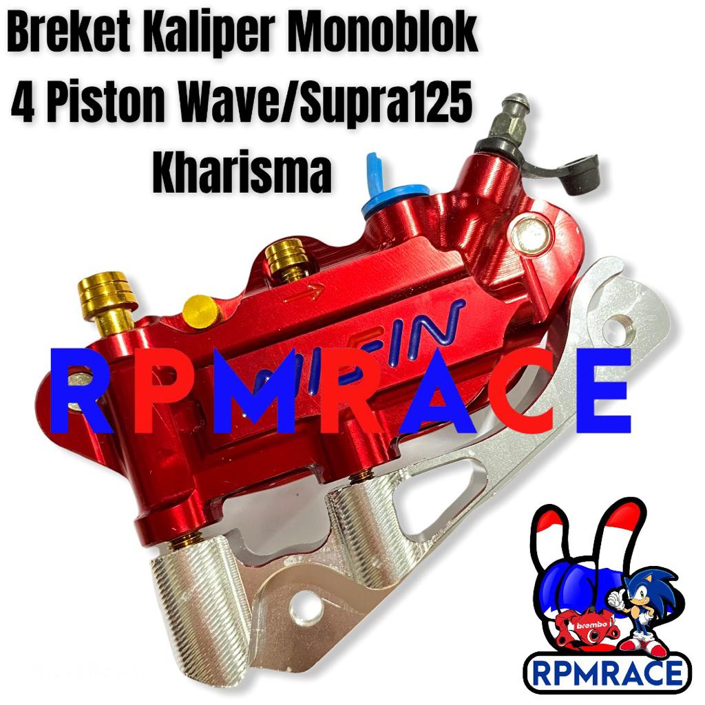 Braket Breket Monoblok 4 Piston Wave 125 Kharisma Breket Kaliper Monoblok  Kharisma Supra 125 Dll