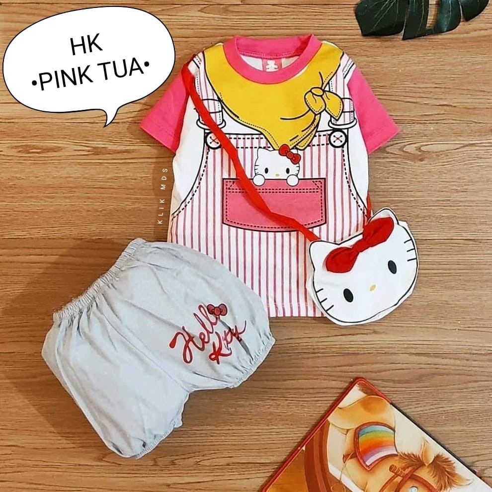 Klik Mds Setelan Baju Anak Bayi Perempuan Yuriko Kitty Free Bag 1 Ukuran Usia 2-12 Bulan