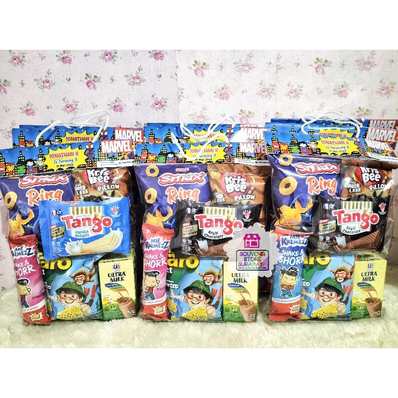Bingkisan Murah SNH10|| Bingkisan Berbagi || Bingkisan Ulang Tahun || Bingkisan Hari Raya || Souvenir Snack || Souvenir Custom || Snack hangtag