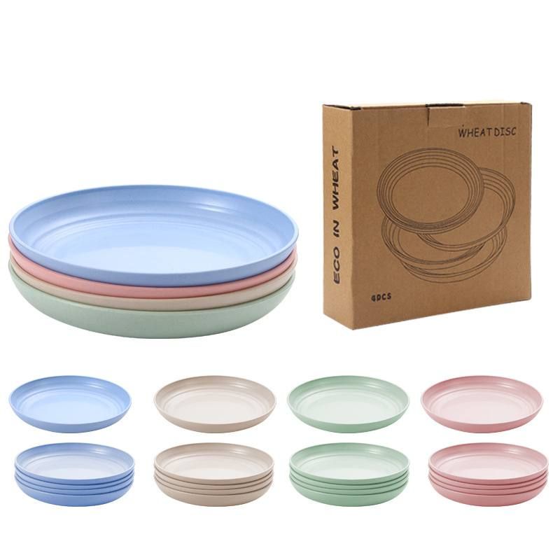 Piring serat gandum gaya Jepang /Piring Makan Warna-Warni bahan eco-friendly /20, 23cm Round Plate Piring