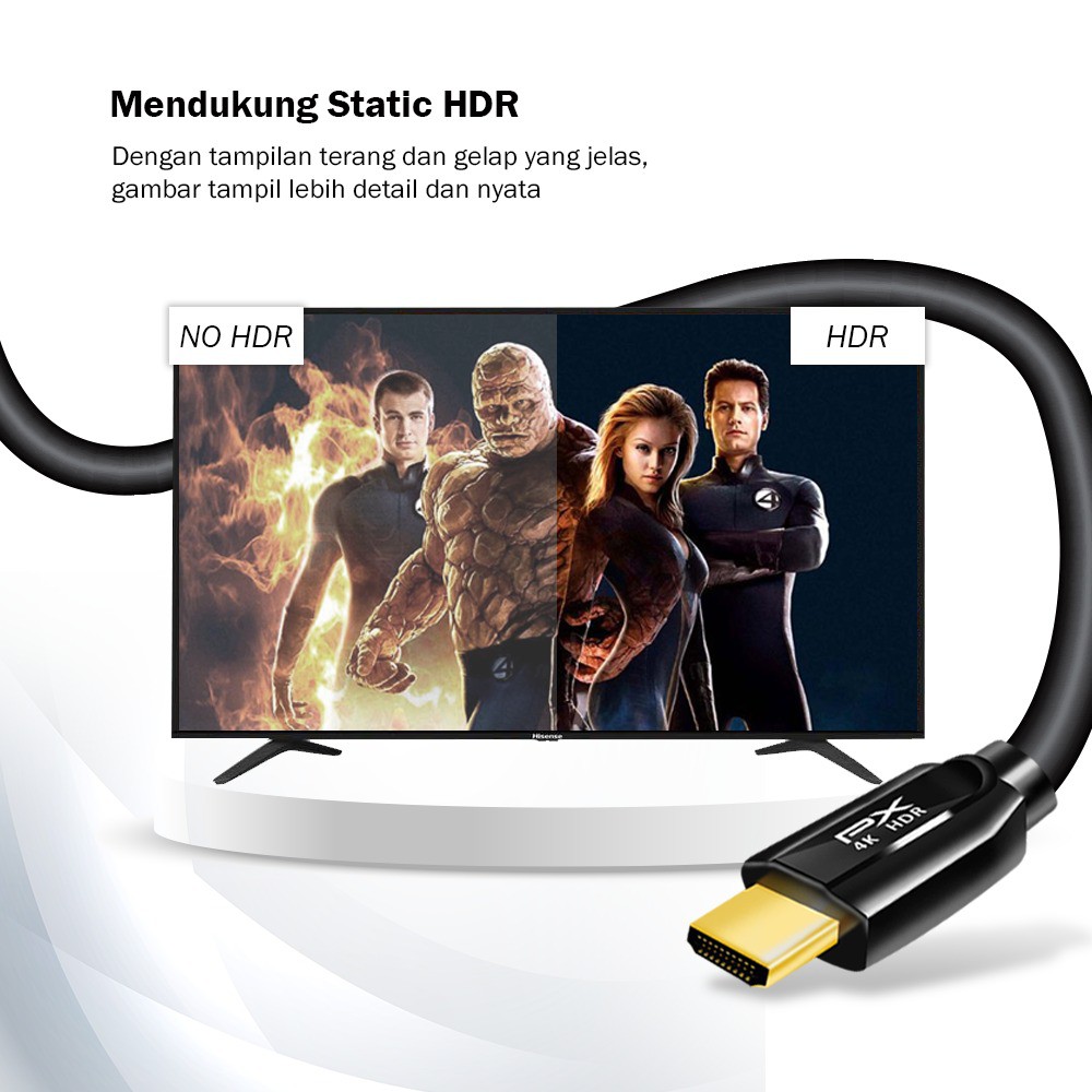 Kabel hdtv 2.0 PX 20m 4k 2k 60hz hdr arc dolby 3d 18Gbps gold ethernet hd2-20mm - Cable hdtv 20 meter male