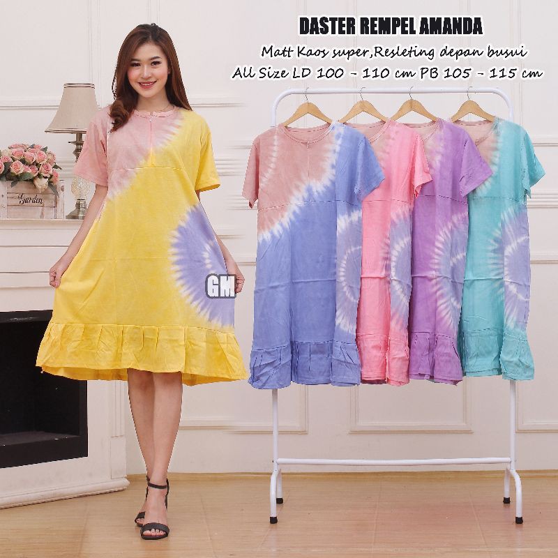 DASTER KAOS RUFFLE BUSUI RESLETING DEPAN MOTIF TYE DYE