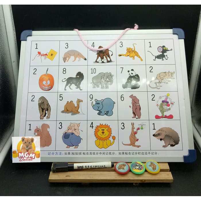 

Magnatic White Board 2in1(Polos dan Bermotif) 35x27CM Papan Tulis