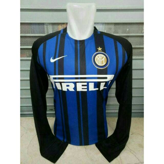 JERSEY BOLA INTER MILAN HOME LS LONGSLEEVE OFFICIAL 17/18 GRADE ORI (FNS)