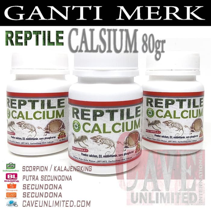 Calcinut 50Gr Kalsium Reptile / Hewan Gecko Mamalia / Vitamin Hewan