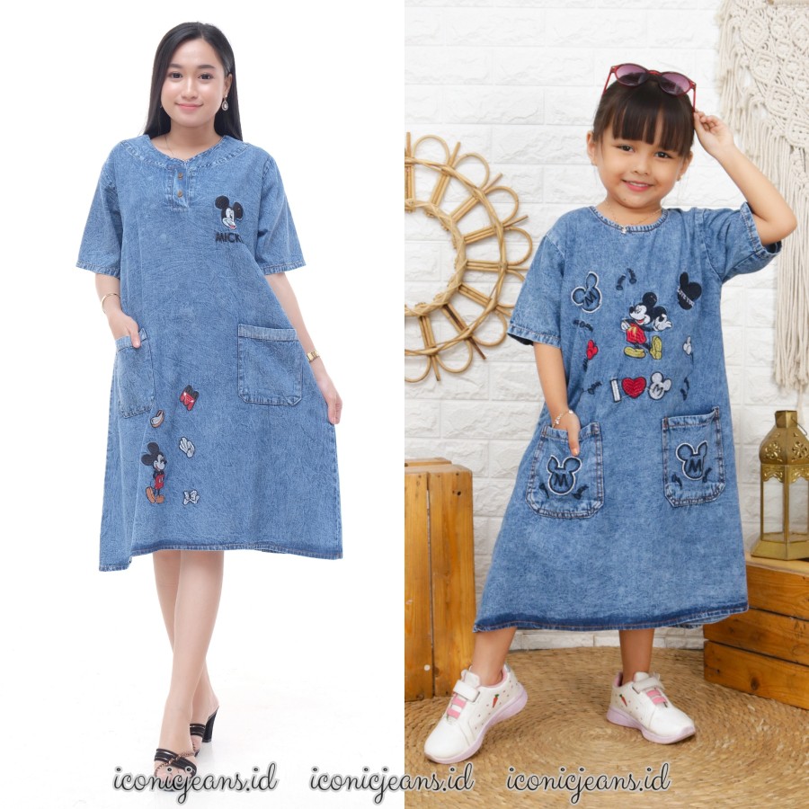 COUPLE DENIM DRESS MOM &amp; KIDS